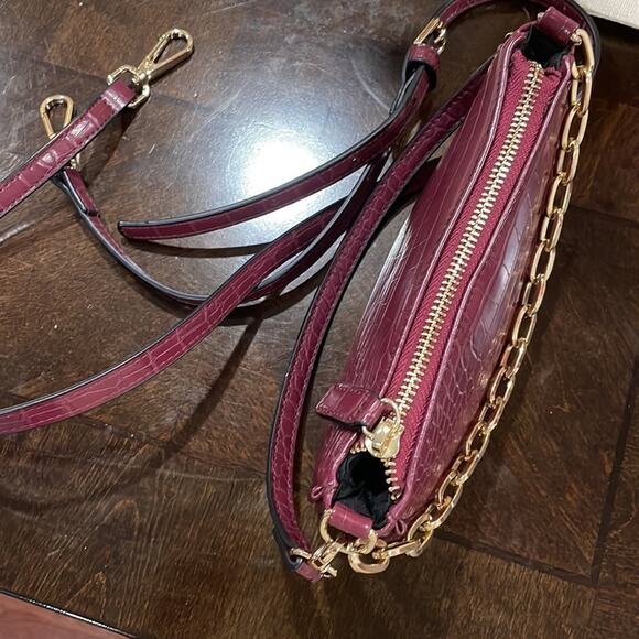 Expressions NYC Croc Print Mini Bag 3 in 1 Crossbody NWOT Purple - Picture 11 of 11